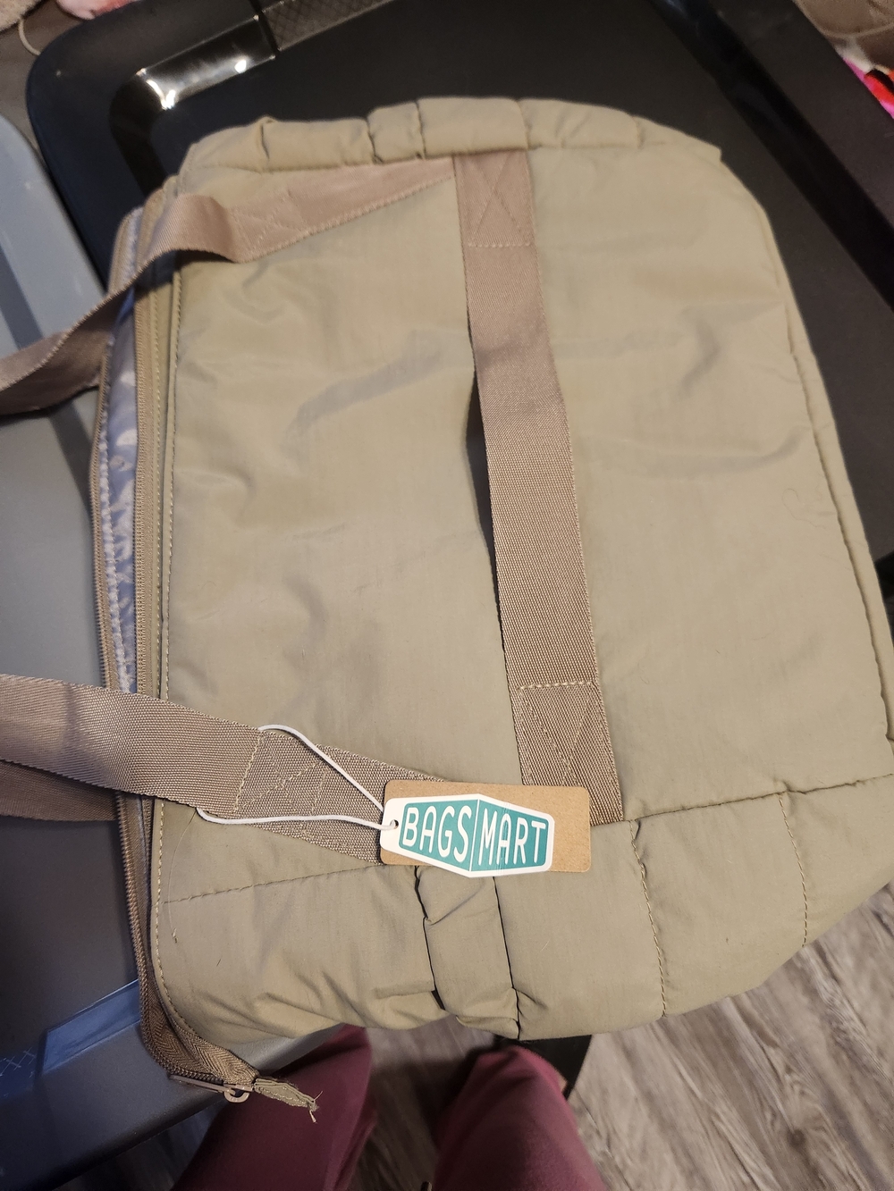 Knot-Accent Tote Bag in Beige - Picture 2 of 3